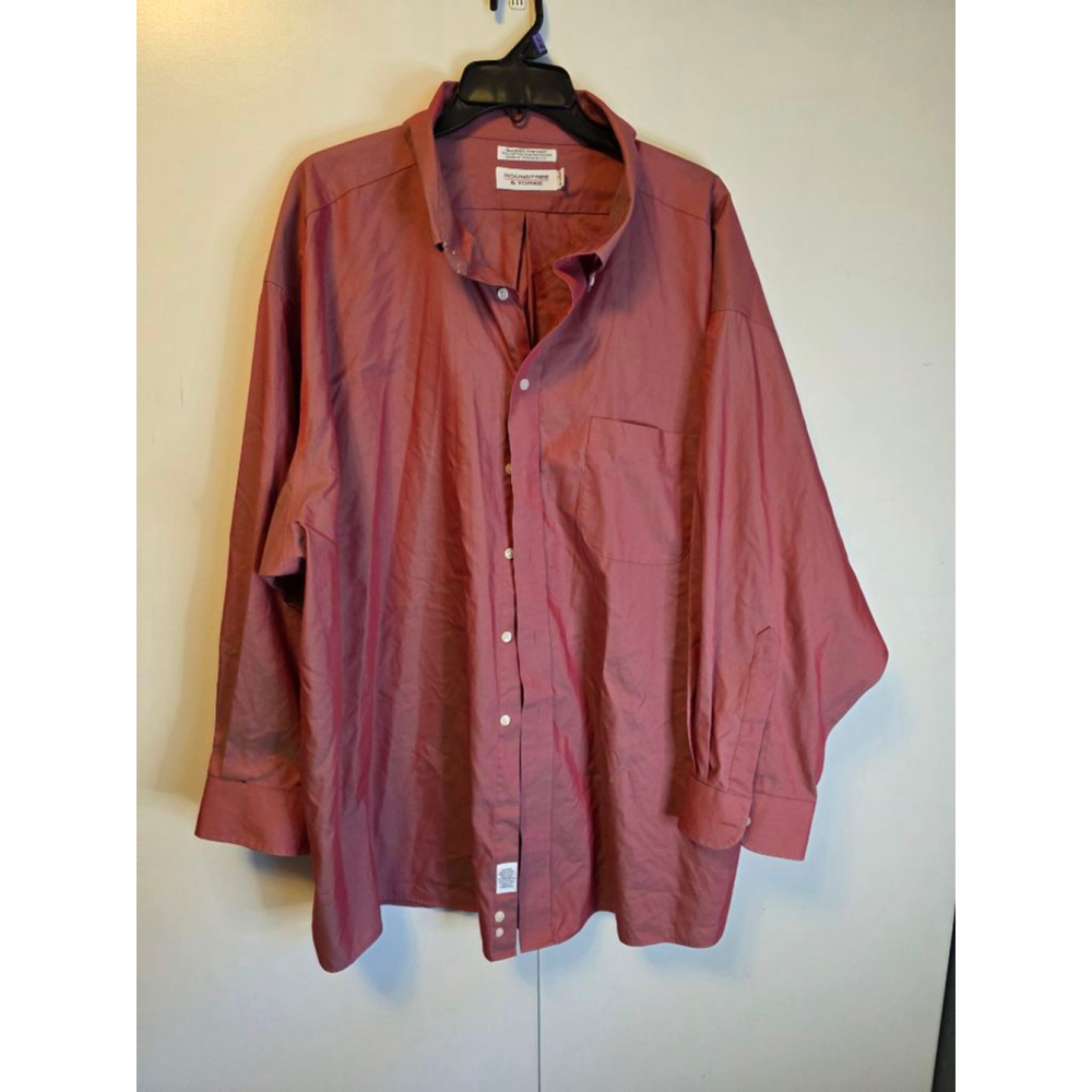 Roundtree & Yourke Men's Size 20 Big & Tall Red Collared Shirt